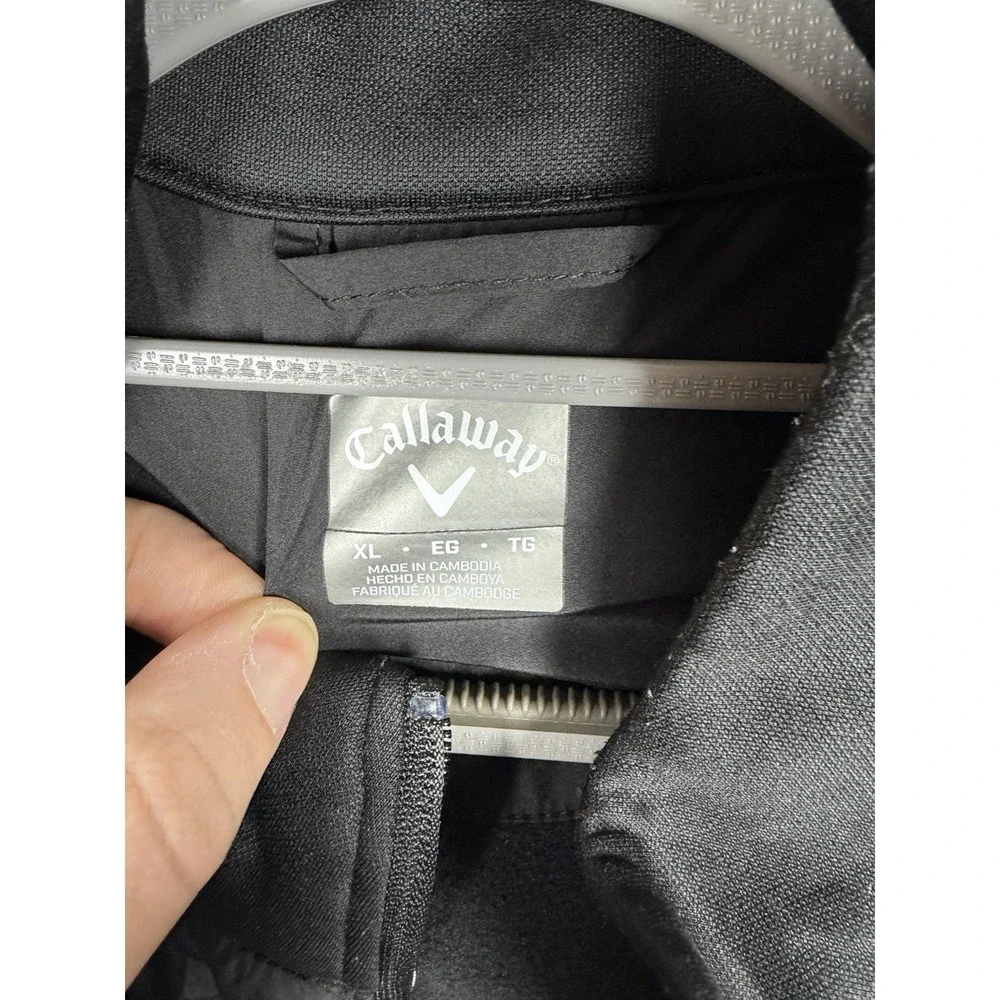 Callaway Men's XL Quilted Golf Jacket Black Full Zip Polyester Lightweight